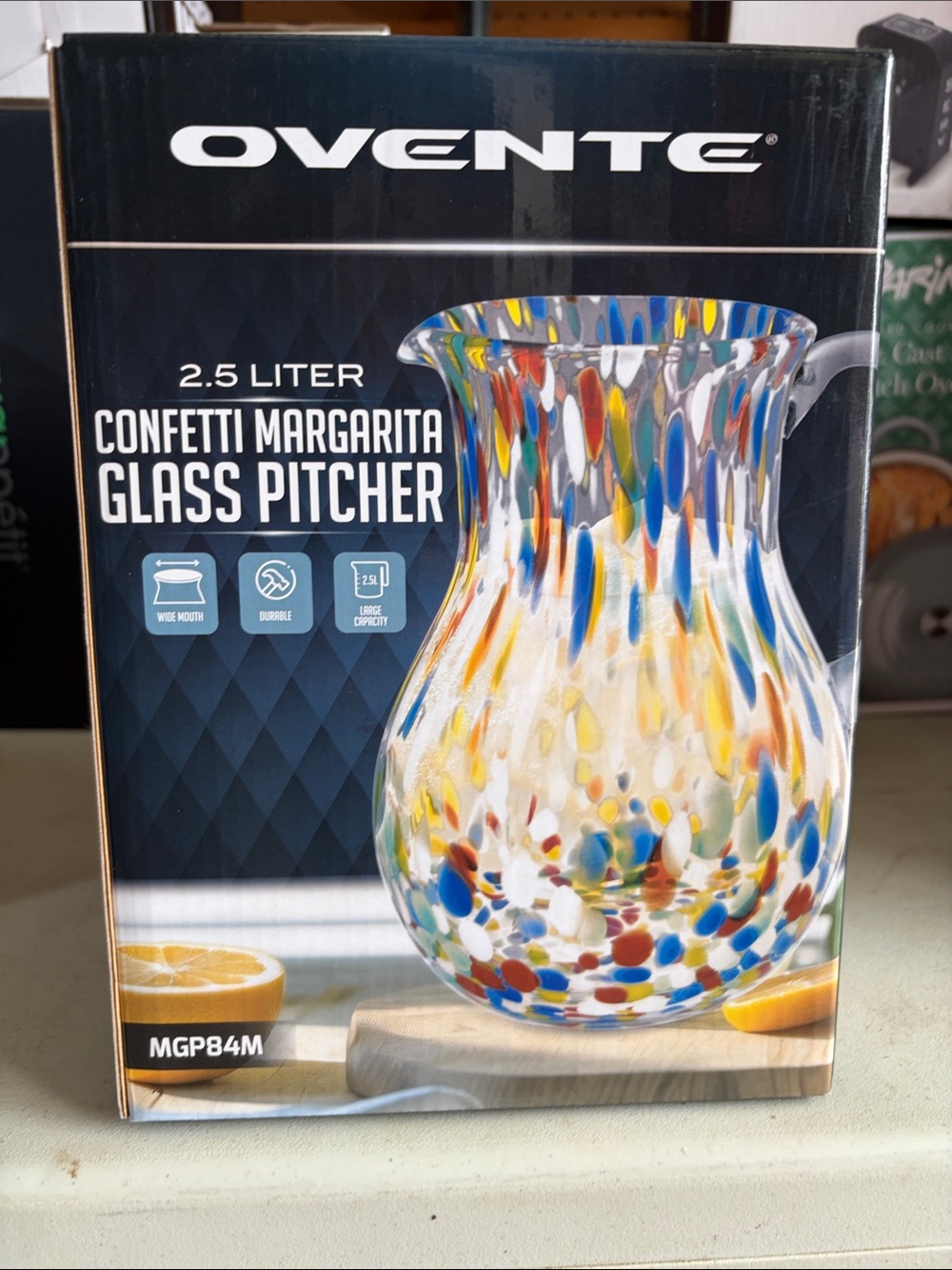 Ovente Confetti Glass Pitcher - Multicolor